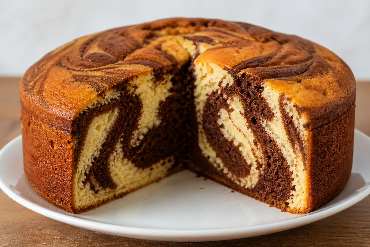 Bizcocho Marmoleado (Vainilla + Chocolate)